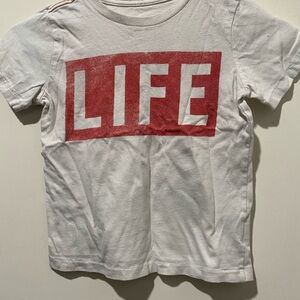 Peek Kids White and Red Graphic Tee size 2/3 Y guc